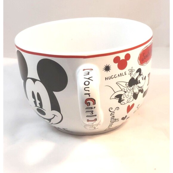 DISNEY MINNIE/MICKEY MOUSE LOVE VALENTINE COFFEE/SOUP MUG 20 OZ LARGE 5" DIAM - Picture 2 of 9